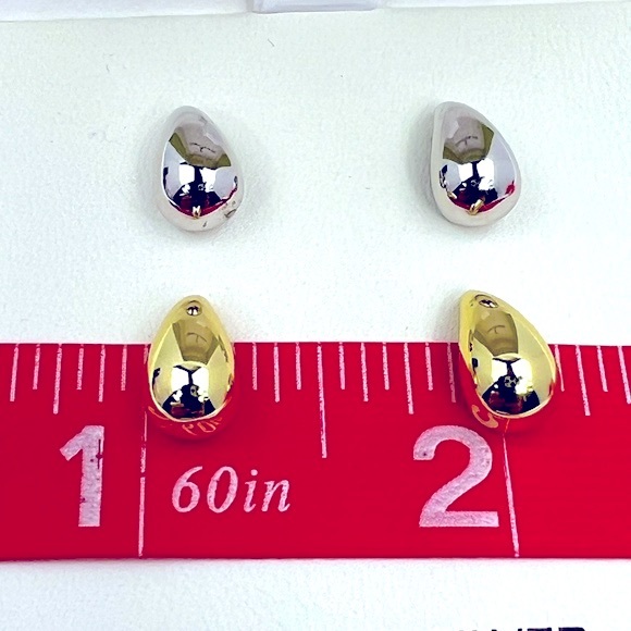 CHARLOTTE & LEXI,WOMENS TEAR DROP EARRINGS,STERLING SILVER, GOLD & SILVER COLORS - Picture 10 of 16